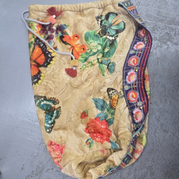 Johnny Was Butterfly Cozy Blanket Holder Shoulder Bag Only. - Picture 2 of 3